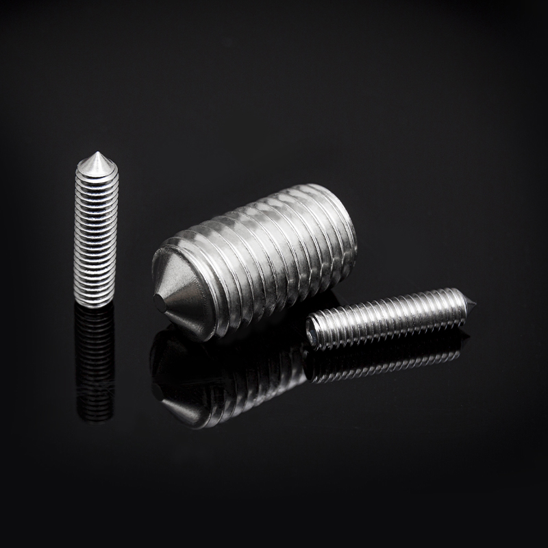 สกรูชุดซ็อกเก็ตหกเหลี่ยมสแตนเลส DIN914 พร้อมจุดกรวย